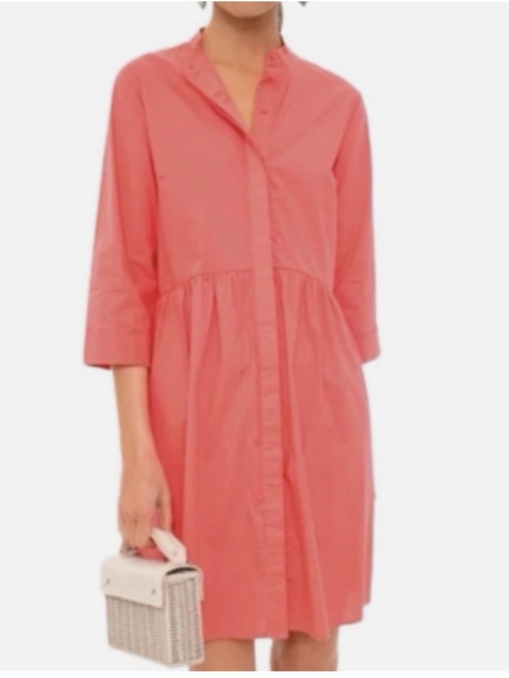 Tuckernuck NWT Poppy Pink Cotton Poplin Royal Shirt Dress size XS